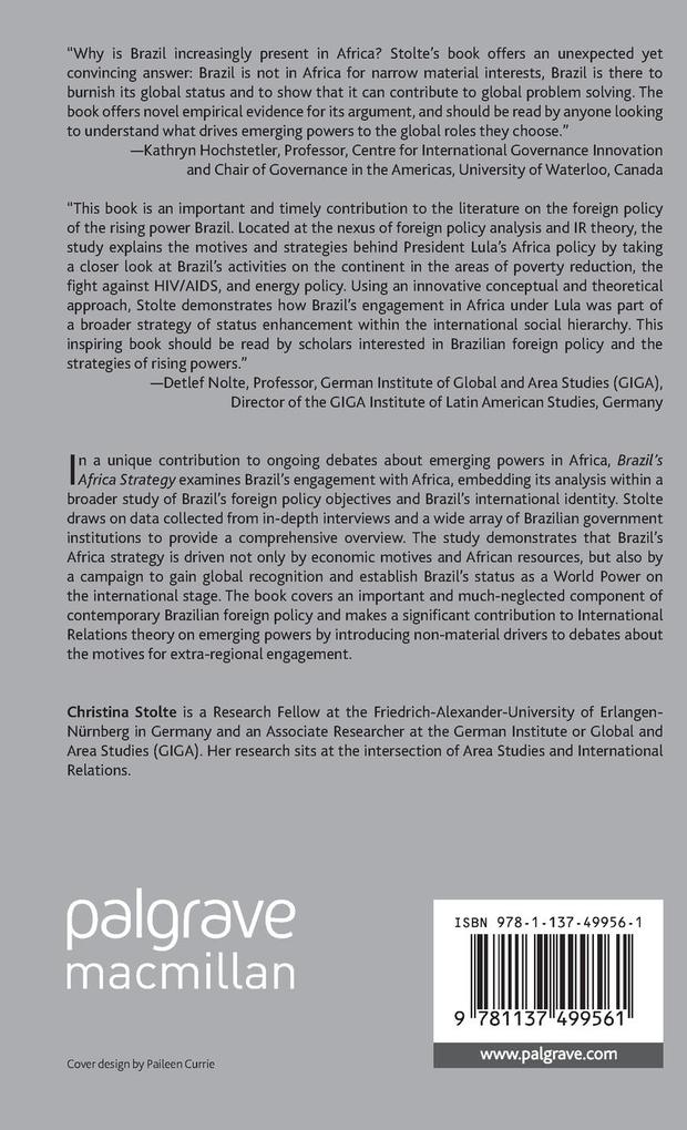 Weitere Ansicht: Brazil's Africa Strategy | C. Stolte, Christina Stolte