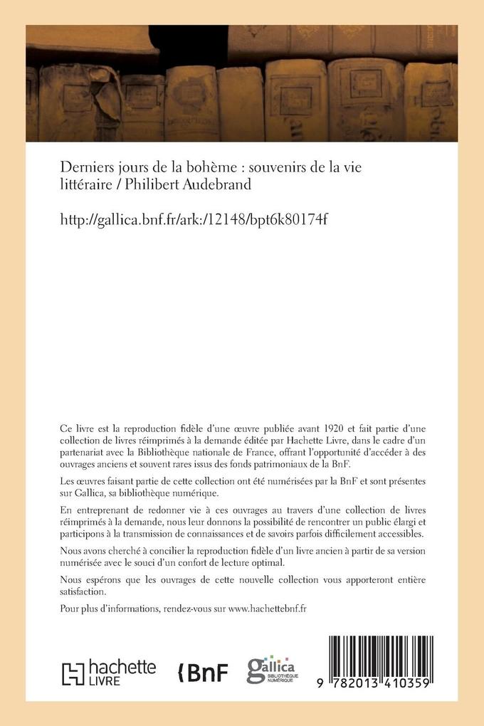 Weitere Ansicht: Derniers jours de la bohème | Philibert Audebrand
