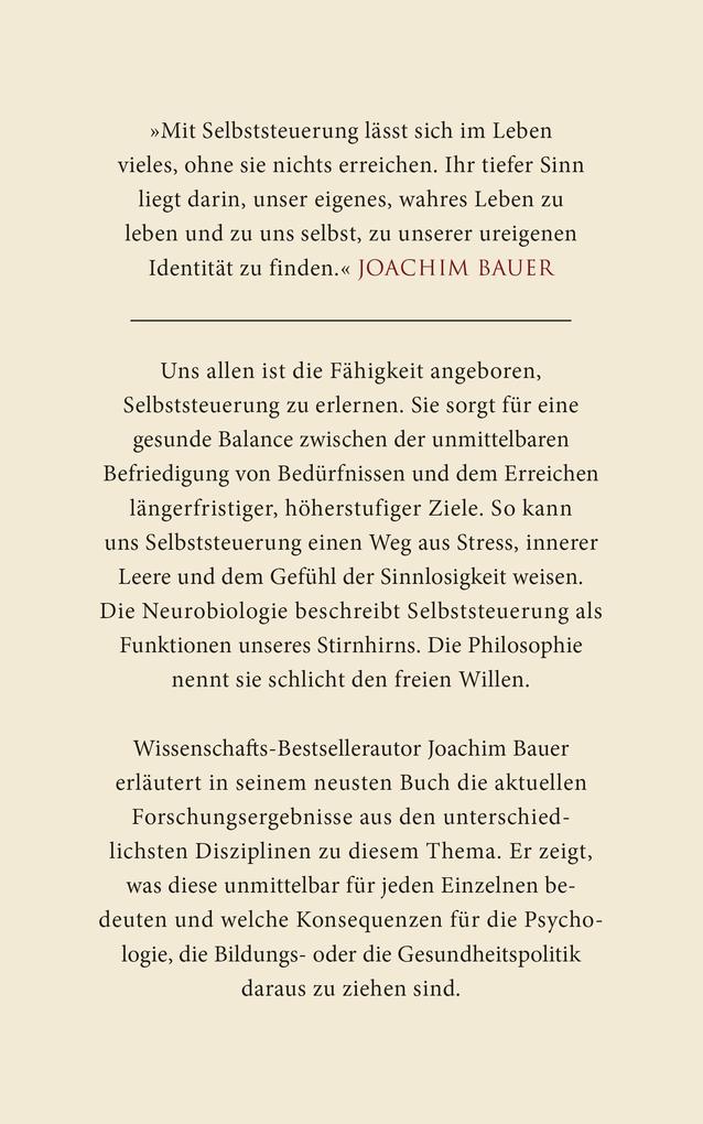 Weitere Ansicht: Selbststeuerung | Joachim Bauer