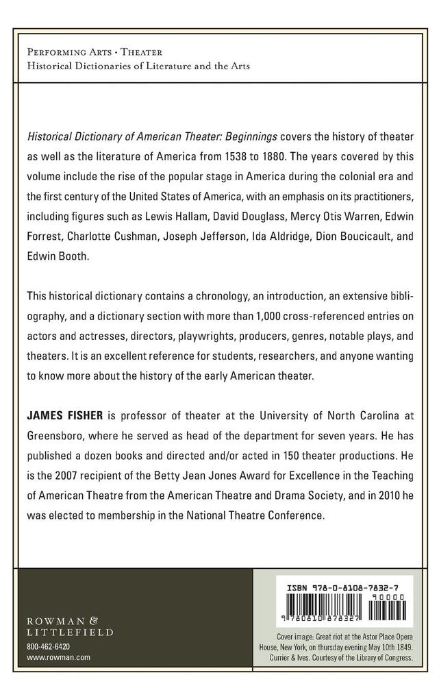 Weitere Ansicht: Historical Dictionary of American Theater | James Fisher