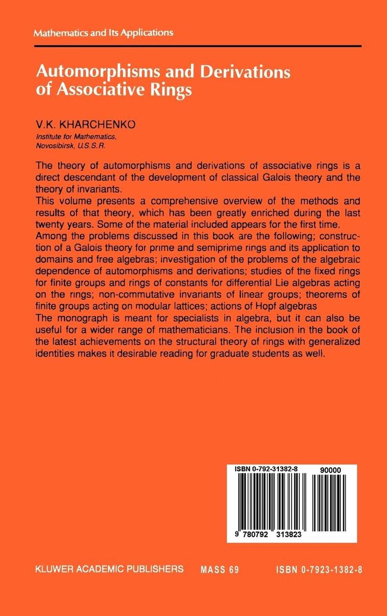 Weitere Ansicht: Automorphisms and Derivations of Associative Rings | V. Kharchenko
