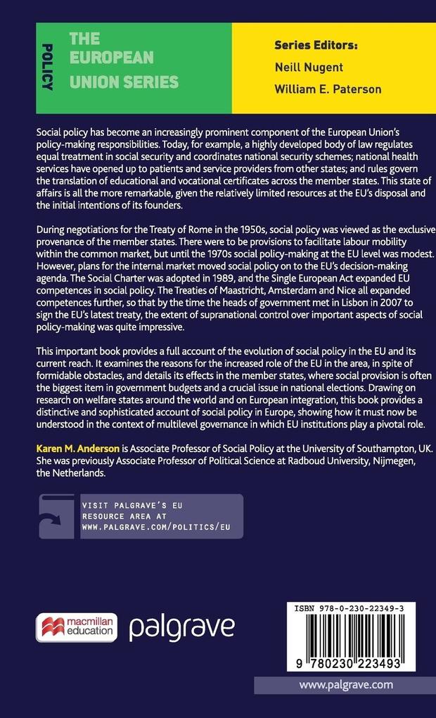 Weitere Ansicht: Social Policy in the European Union | Karen Anderson