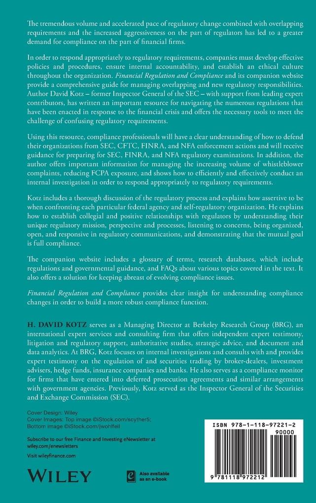 Weitere Ansicht: Financial Regulation and Compliance, + Website | H David Kotz