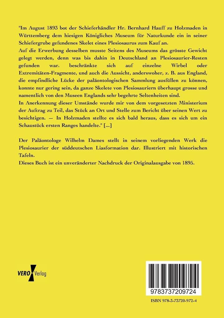 Weitere Ansicht: Die Plesiosaurier der süddeutschen Liasformation | Wilhelm Dames