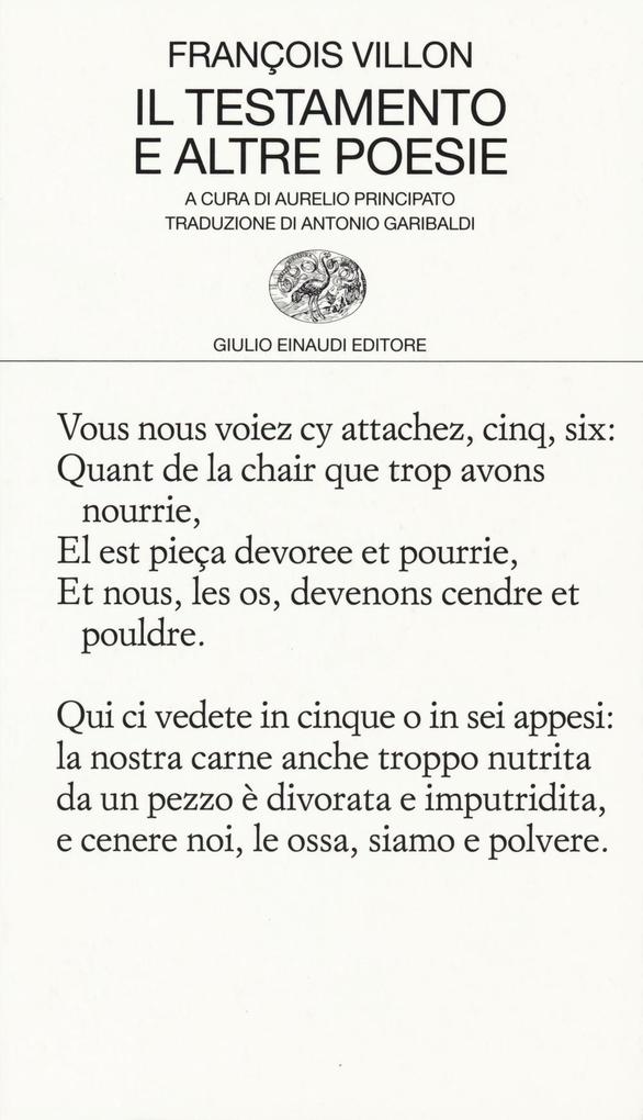 Produktbild: Il testamento e altre poesie | François Villon