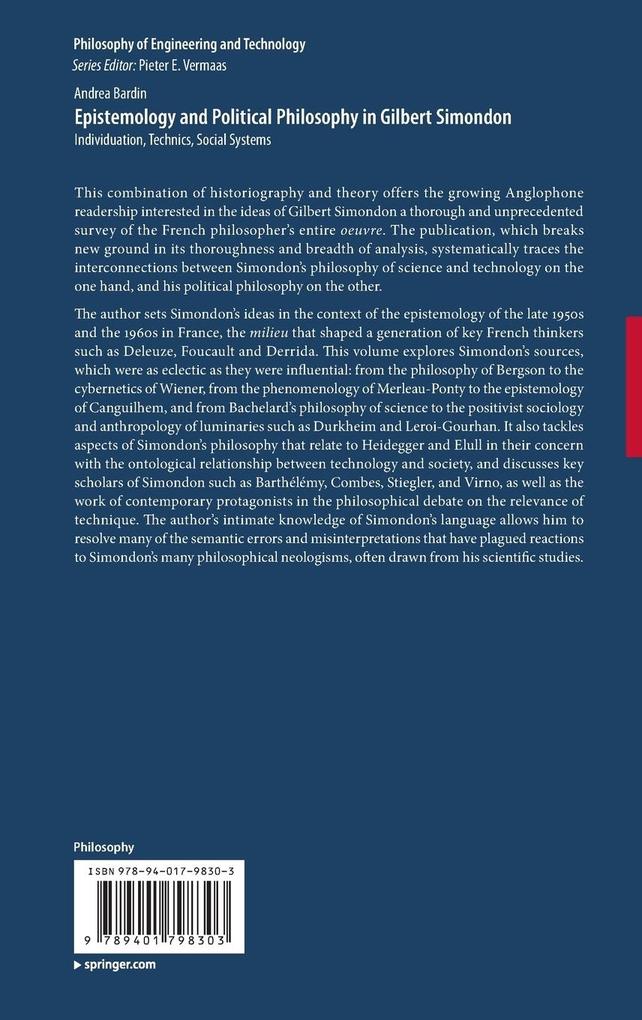 Weitere Ansicht: Epistemology and Political Philosophy in Gilbert Simondon | Andrea Bardin