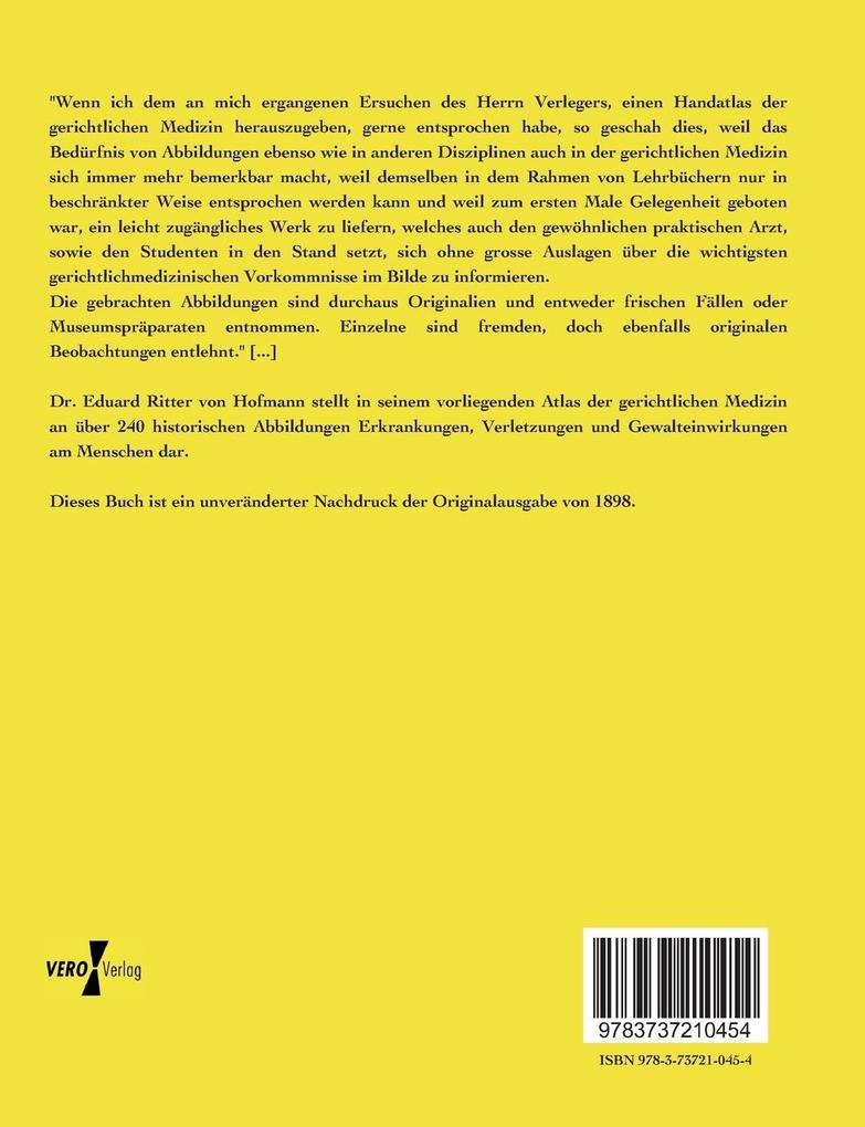Weitere Ansicht: Atlas der gerichtlichen Medizin | Eduard von Hofmann, Eduard Ritter Von Hofmann