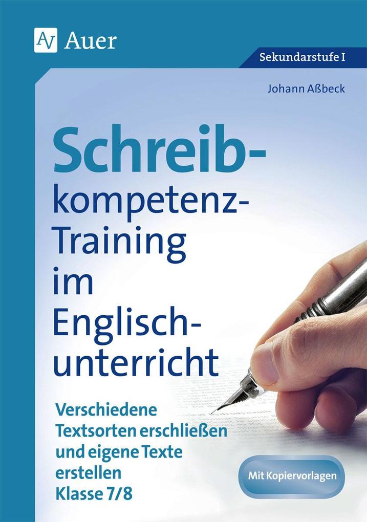 Produktbild: Schreibkompetenz-Training in Englisch 7/8 | Johann Aßbeck