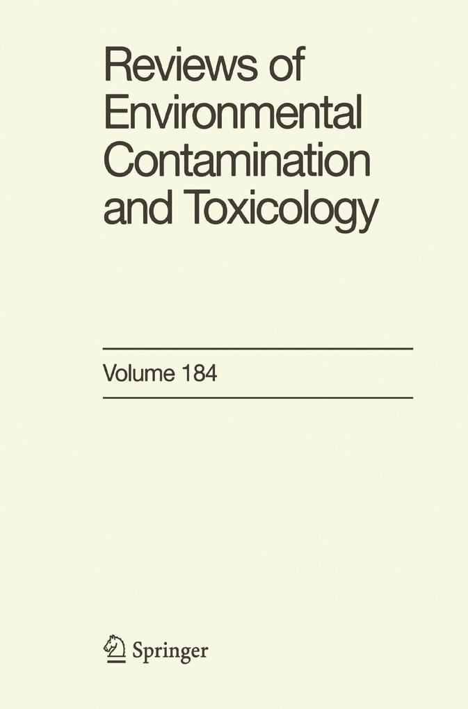 Reviews of Environmental Contamination and Toxicology 184 als Taschenbuch