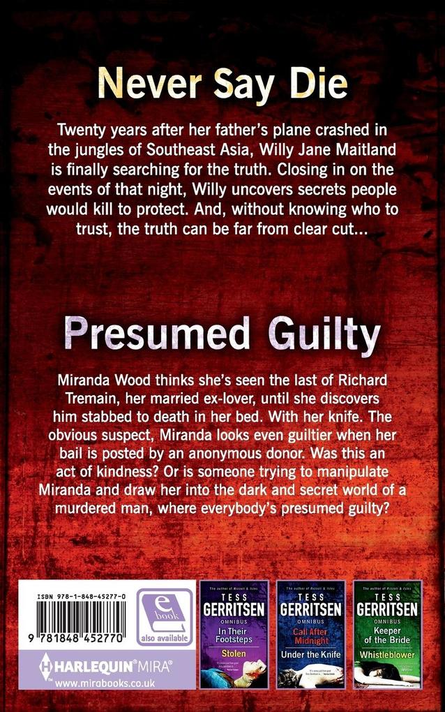 Weitere Ansicht: Never Say Die / Presumed Guilty | Tess Gerritsen