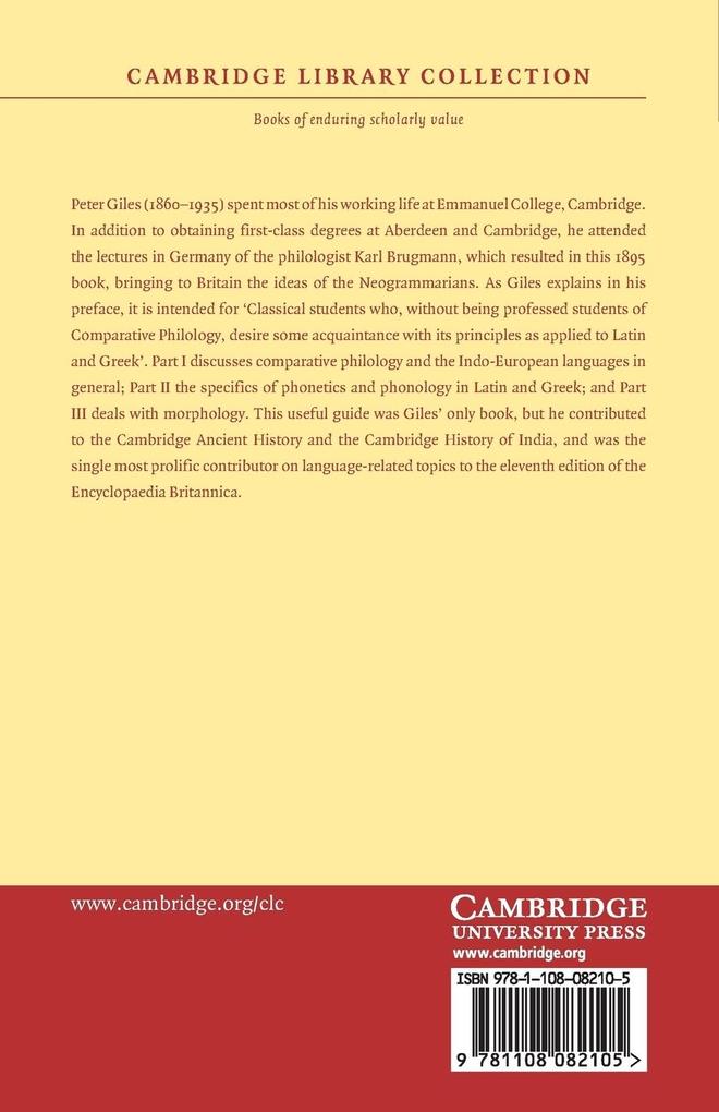 Weitere Ansicht: A Short Manual of Comparative Philology for Classical Students | Peter Giles