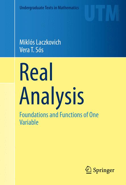 Weitere Ansicht: Real Analysis | Miklós Laczkovich, Vera T. Sós