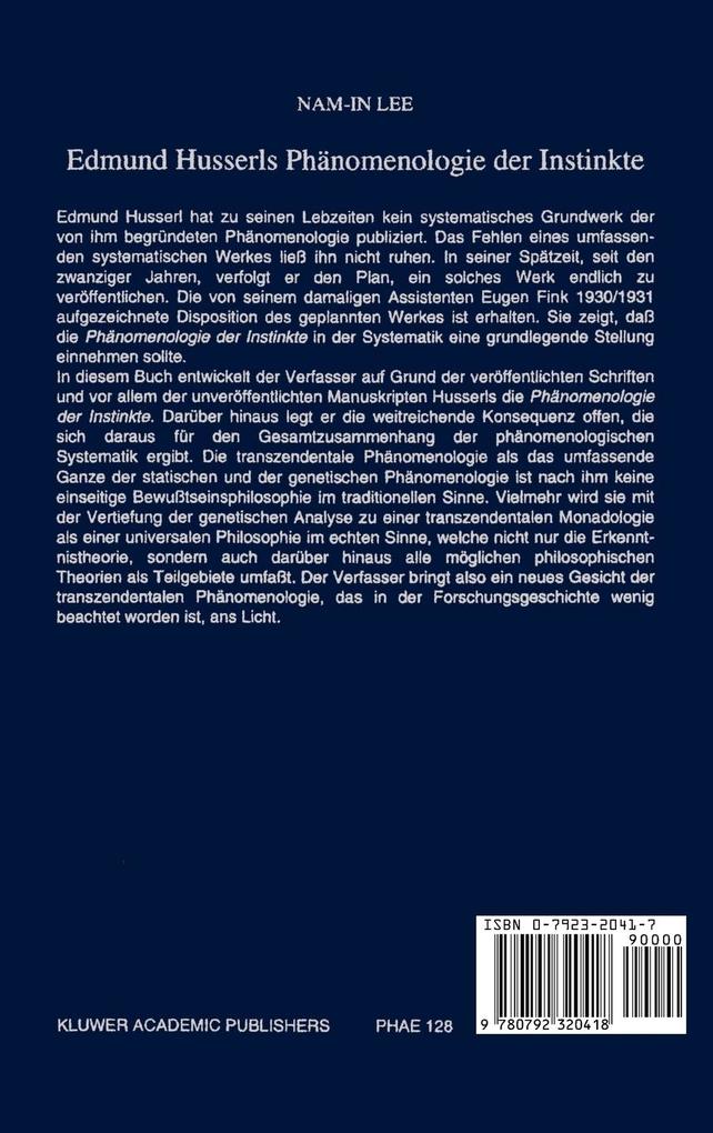 Weitere Ansicht: Edmund Husserls Phänomenologie der Instinkte | Nam-In Lee