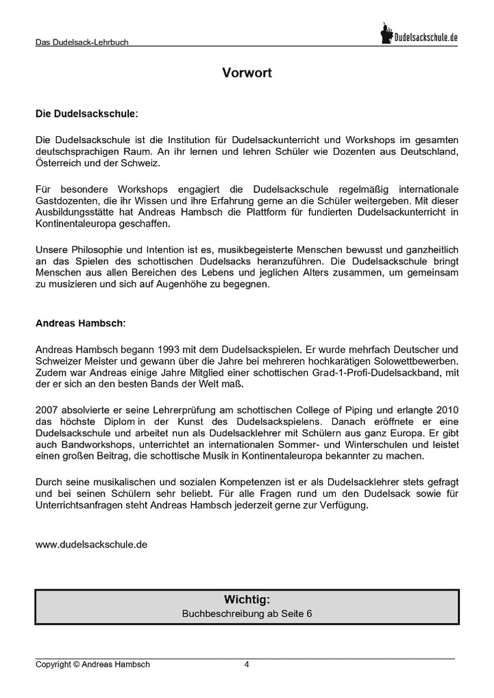 Weitere Ansicht: Das Dudelsack-Lehrbuch inkl. App-Kooperation | Andreas Hambsch