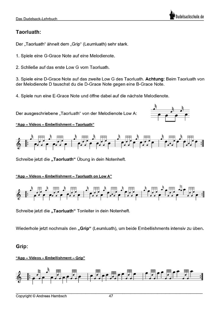 Weitere Ansicht: Das Dudelsack-Lehrbuch inkl. App-Kooperation | Andreas Hambsch