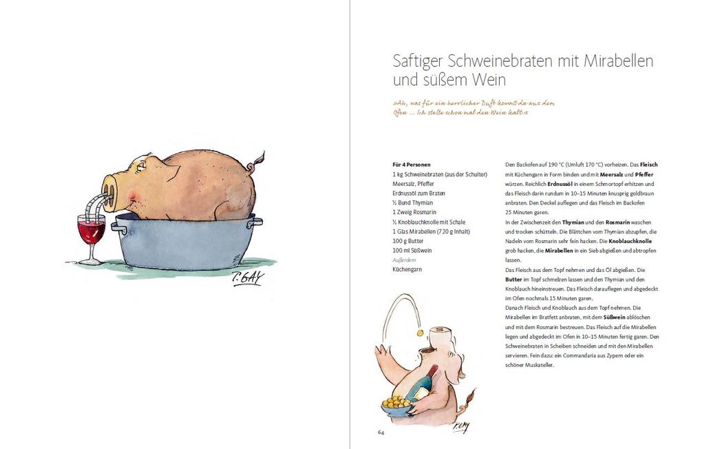 Weitere Ansicht: Wein muss rein! | Léa Linster, Peter Gaymann