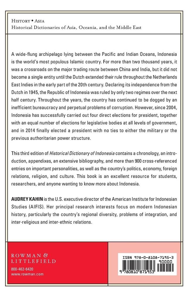 Weitere Ansicht: Historical Dictionary of Indonesia | Audrey Kahin