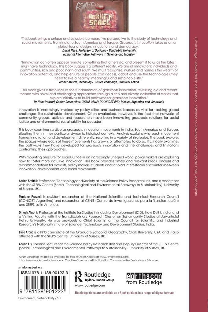 Weitere Ansicht: Grassroots Innovation Movements | Adrian Smith, Mariano Fressoli, Dinesh Abrol, Elisa Arond, Adrian Ely