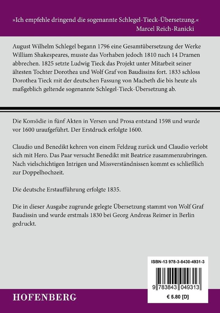 Weitere Ansicht: Viel Lärm um nichts | William Shakespeare