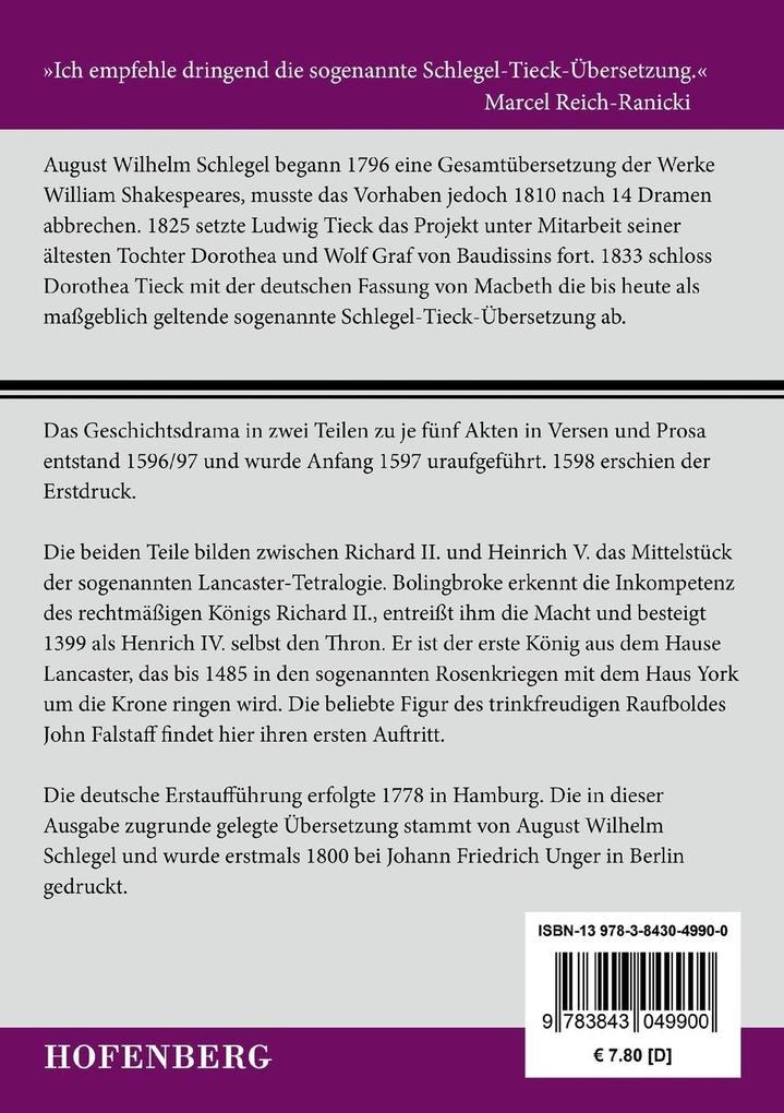 Weitere Ansicht: König Heinrich IV. | William Shakespeare
