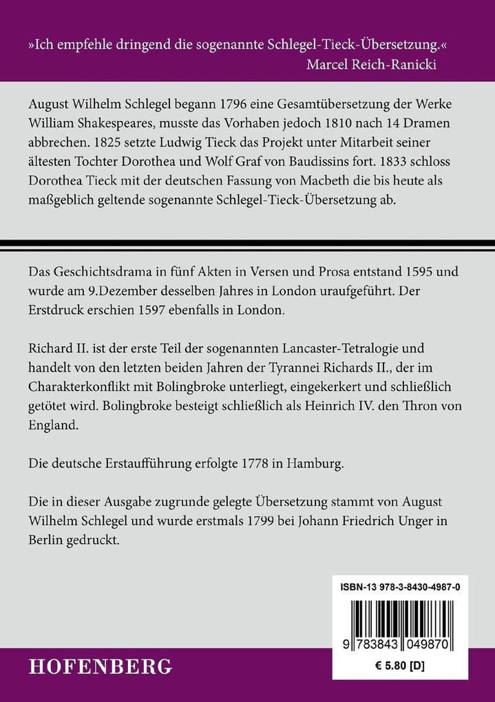 Weitere Ansicht: König Richard II. | William Shakespeare