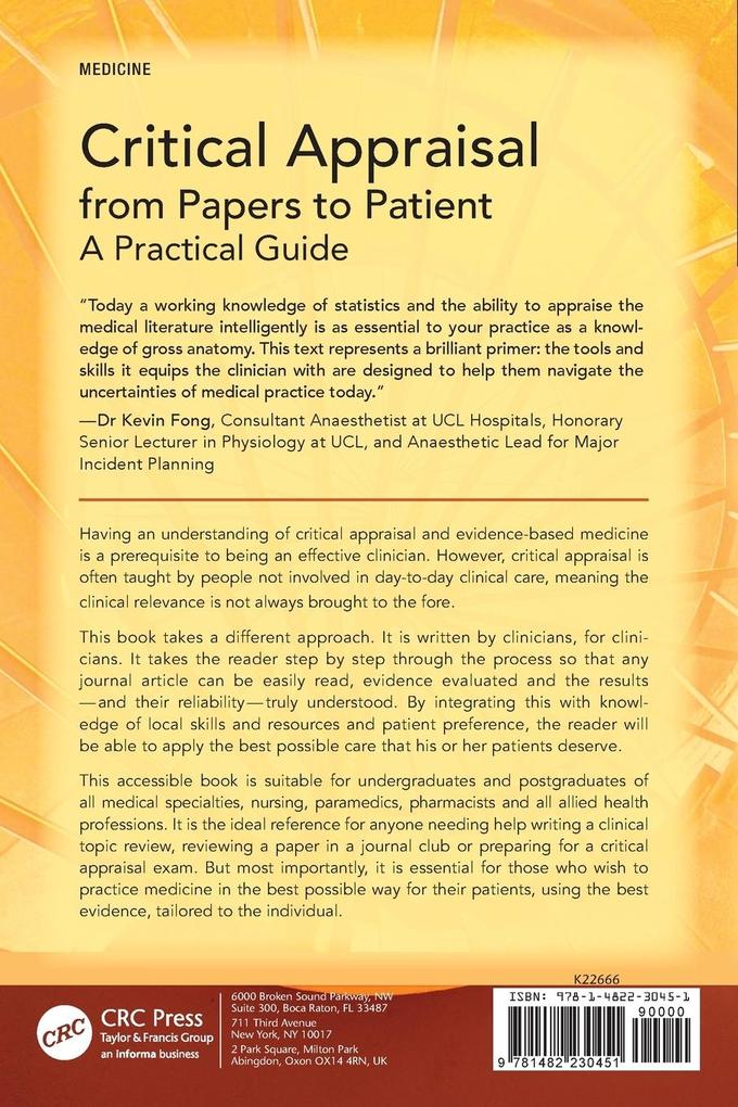 Weitere Ansicht: Critical Appraisal from Papers to Patient | Duncan Bootland, Evan Coughlan, Robert Galloway, Emily McWhirter