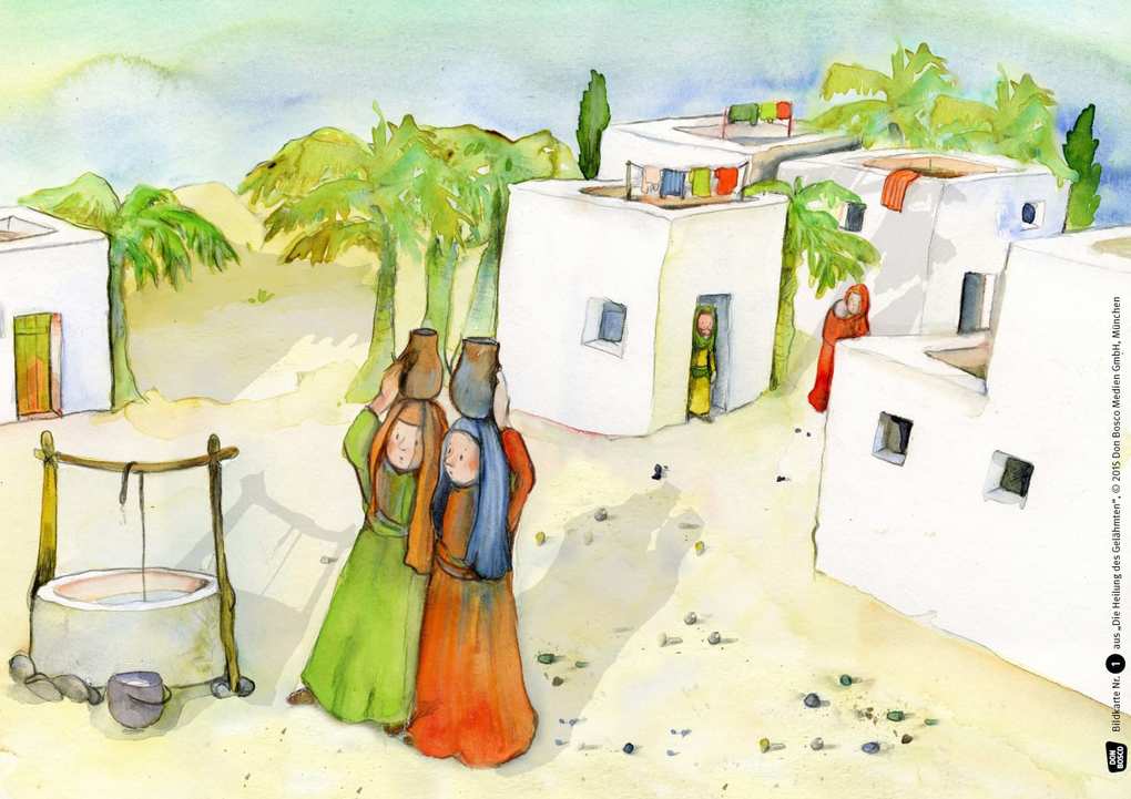 Weitere Ansicht: Die Heilung des Gelähmten. Kamishibai Bildkartenset. | Martina Groß