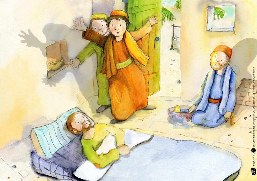 Weitere Ansicht: Die Heilung des Gelähmten. Kamishibai Bildkartenset. | Martina Groß