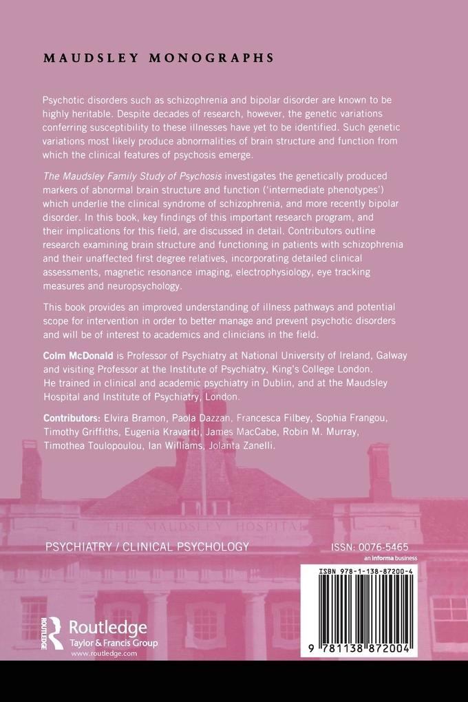 Weitere Ansicht: The Maudsley Family Study of Psychosis
