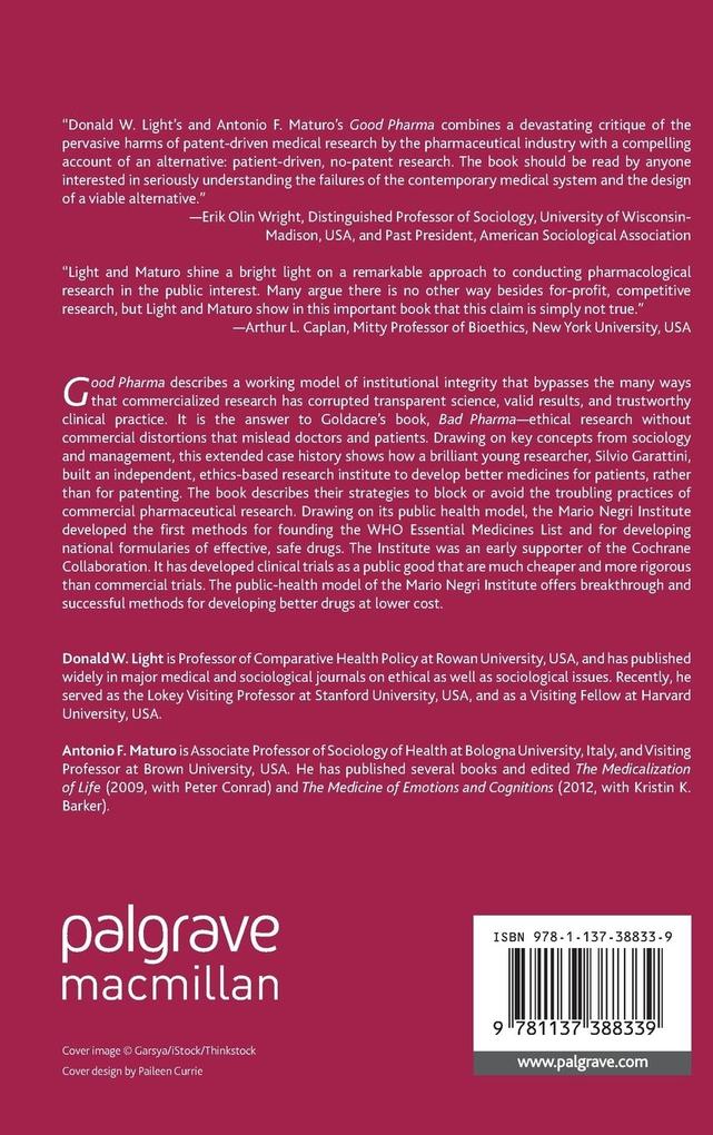 Weitere Ansicht: Good Pharma | Donald W. Light, Antonio F. Maturo