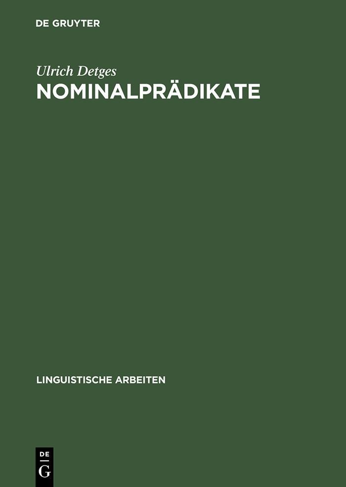 Produktbild: Nominalprädikate | Ulrich Detges