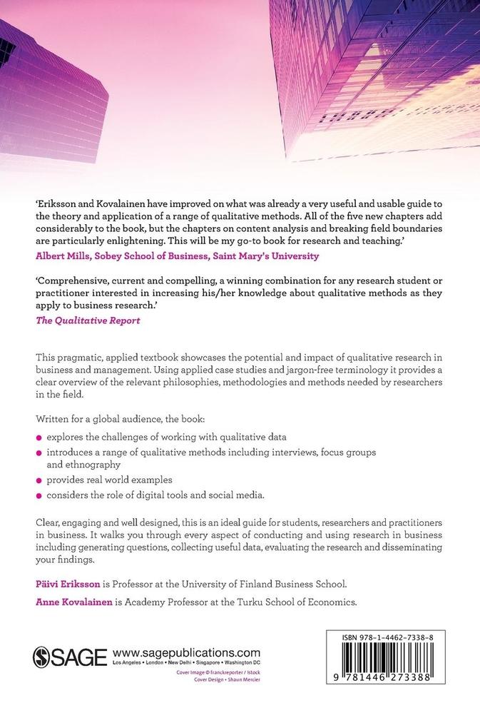 Weitere Ansicht: Qualitative Methods in Business Research | Päivi Eriksson, Anne Kovalainen