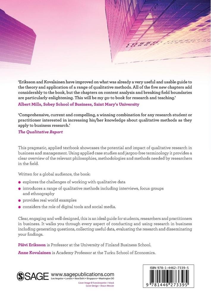 Weitere Ansicht: Qualitative Methods in Business Research | Päivi Eriksson, Anne Kovalainen