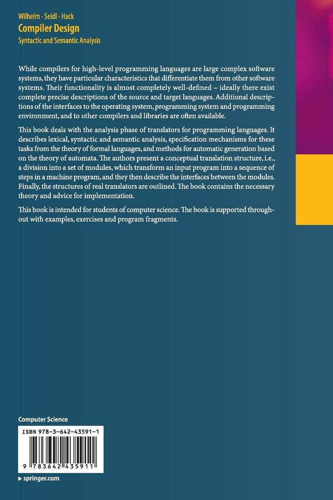 Weitere Ansicht: Compiler Design | Sebastian Hack, Helmut Seidl, Reinhard Wilhelm