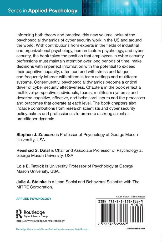 Weitere Ansicht: Psychosocial Dynamics of Cyber Security