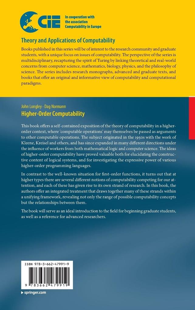 Weitere Ansicht: Higher-Order Computability | John Longley, Dag Normann