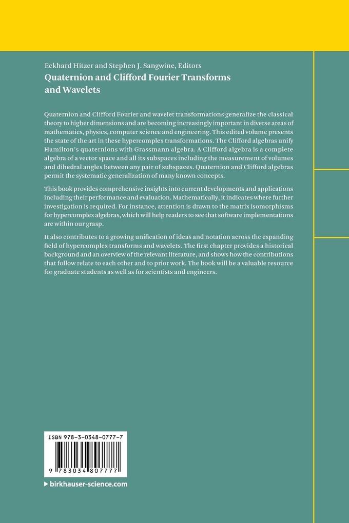 Weitere Ansicht: Quaternion and Clifford Fourier Transforms and Wavelets