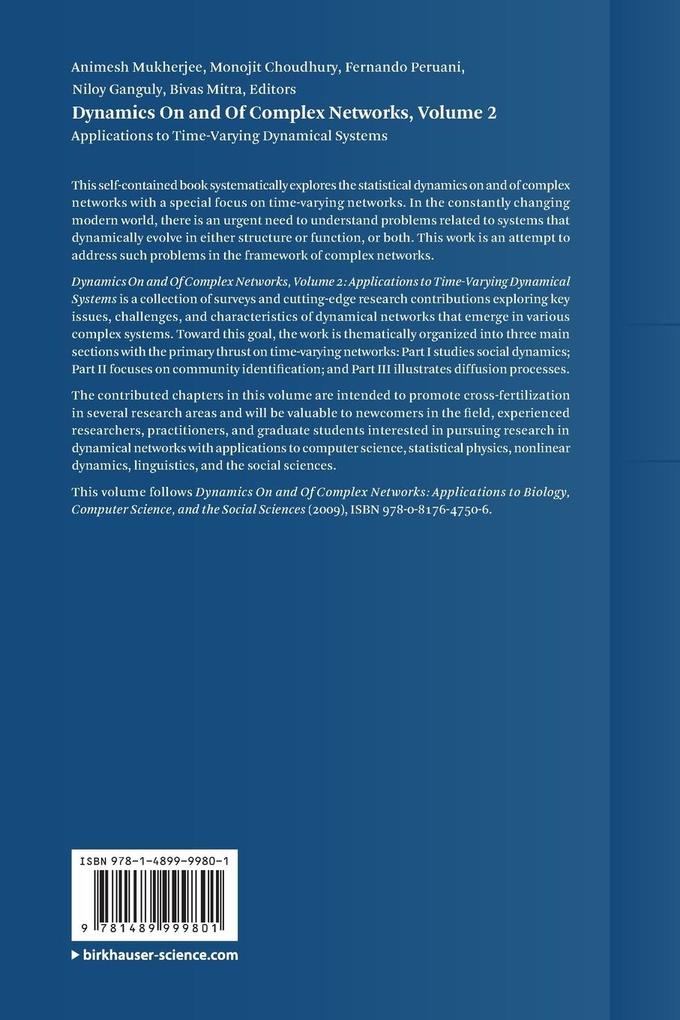 Weitere Ansicht: Dynamics On and Of Complex Networks, Volume 2