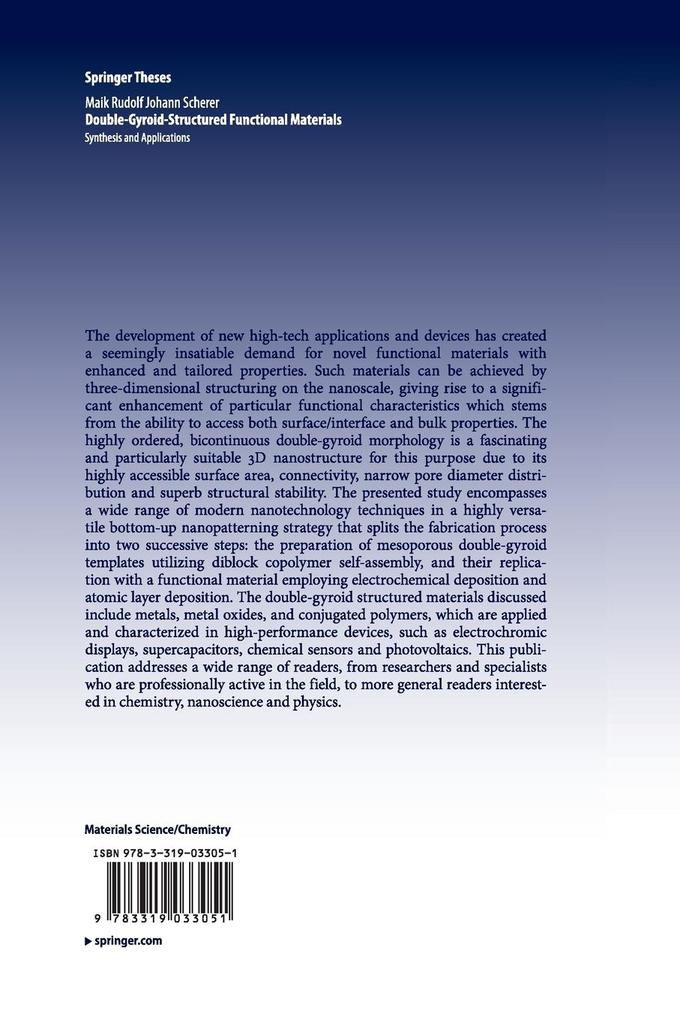 Weitere Ansicht: Double-Gyroid-Structured Functional Materials | Maik Rudolf Johann Scherer