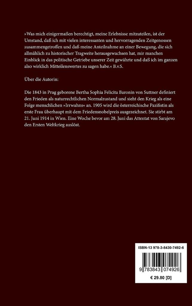 Weitere Ansicht: Memoiren | Bertha Von Suttner
