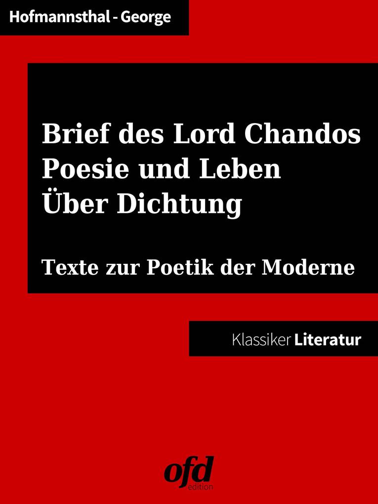 Hugo Von Hofmannsthal Ein Brief Hugo Von Hofmannsthal, Stefan George: Ein Brief des Lord Chandos