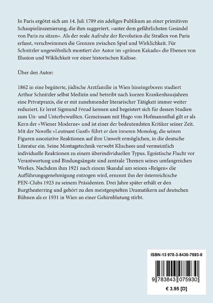 Weitere Ansicht: Der grüne Kakadu | Arthur Schnitzler