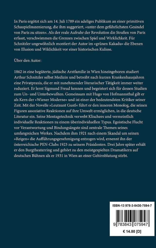 Weitere Ansicht: Der grüne Kakadu | Arthur Schnitzler