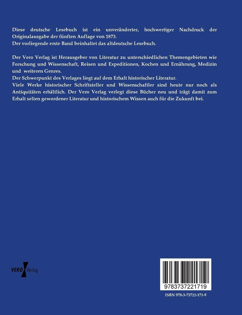 Weitere Ansicht: Deutsches Lesebuch | Wilhelm Wackernagel