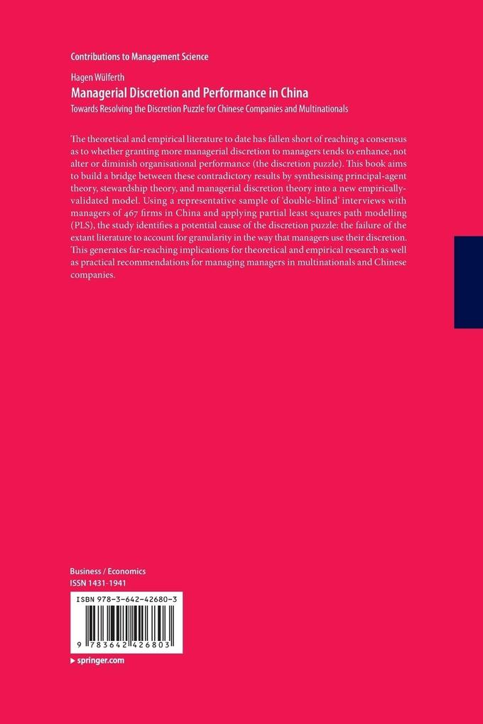 Weitere Ansicht: Managerial Discretion and Performance in China | Hagen Wülferth