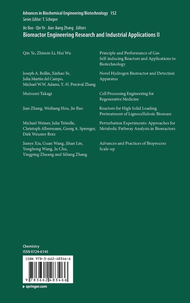 Weitere Ansicht: Bioreactor Engineering Research and Industrial Applications II