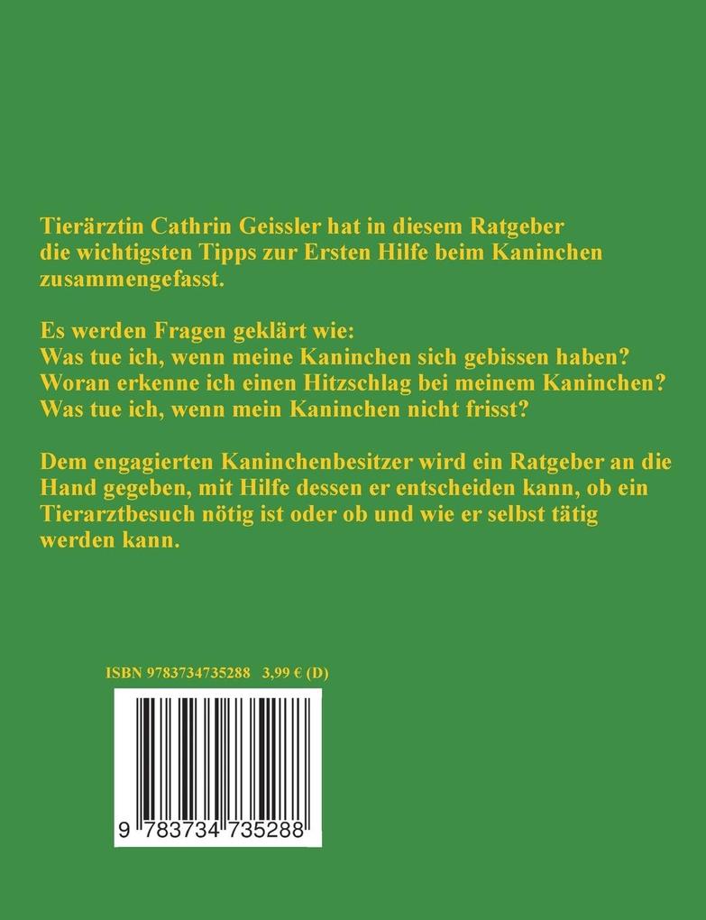 Weitere Ansicht: Der Tierarzt rät - Erste Hilfe beim Kaninchen | Cathrin Geissler