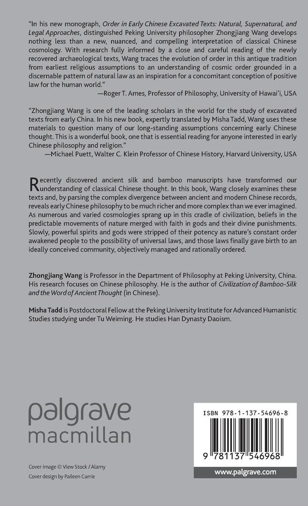 Weitere Ansicht: Order in Early Chinese Excavated Texts | Zhongjiang Wang, Buchbinder