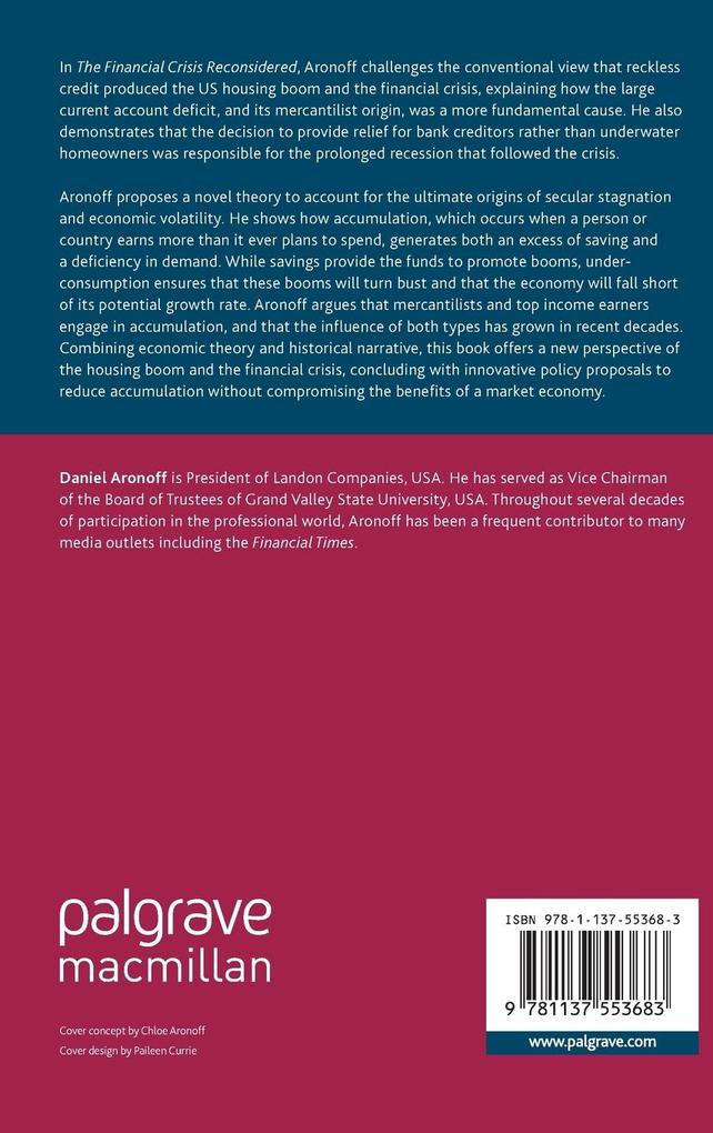 Weitere Ansicht: The Financial Crisis Reconsidered | Daniel Aronoff