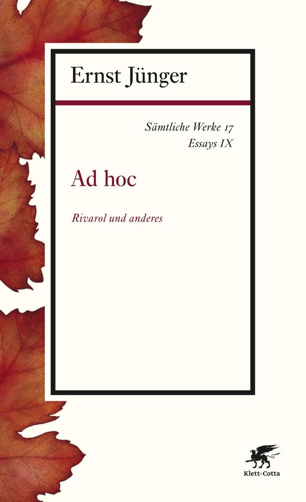 Produktbild: Sämtliche Werke - Band 17 | Ernst Jünger